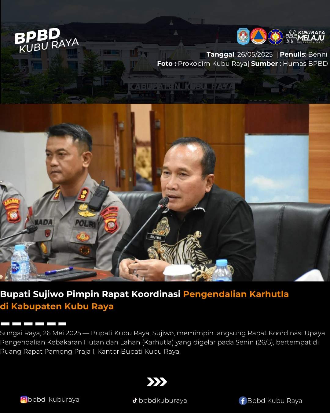 Rapat Koordinasi Pengendalian Karhutla di Kubu Raya